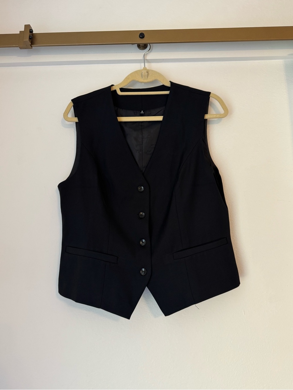 Black Button Up Vest, Suit Waist Coat, Women’s Medium, Unisex Vest